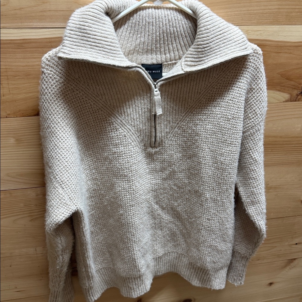 Miou Muse Cream Knit Sweater